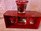 Nw 2008 Yankee Candle Sparkling Cinnamon Candles   Glass Holder Gift Set