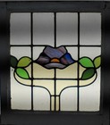 Decorative Floral Midsize Old English Leaded Stained Glass Window 22 x 24 1 4 