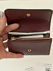 Authentic Coach Essential Half Flap Card Case  Merlot  Gold Hardware New W Tags