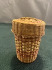 Vintage Woven Wicker Basket  Small  Honey Color