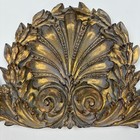 Heavy Gold Tone Wall Pediment Crest Shell Leaf Plaque 3 Lbs