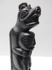 Authentic Argillite Antique Alaska Haida Nw Coast Indian Hand Carved Totem Pole