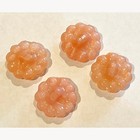 4 Vintage Pink Glass Flower Shaped Buttons 1 2   1930 s