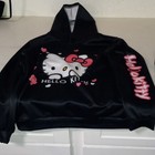 Hello Kitty Girls 2pc Black Hoodie   Pants Set 11-12y Graphic Hooded