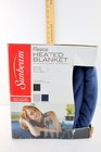 Sunbeam Fleece Heated Electric Blanket Queen Size  Dual Control Blue Nib