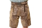 New Bavarian Oktoberfest Lederhosen Shorts Antique Brown Leather Tracht  elk
