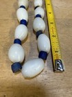 Rare  Native American Old Pawn Necklace  Trade Bead Necklace White Blue Wow