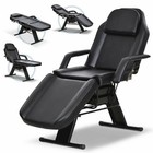 Black Tattoo Massage Table Bed Beauty Spa Facial Salon Chair With 2 Storage Box