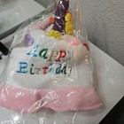 New Nib Happy Birthday Cake Hat With Candles Pink Girls Free Ship One Sz Fit All