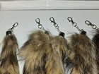 Raccoon Tail On Key Ring   Chain Real Raccoon Fur 11 5   Long Natural Color