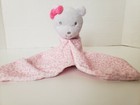 Carter s Lovey Precious First Bear Pink Bow White Security Baby Blanket Rattle 