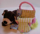 Webkinz Ganz Mocha Pup Pet Carrier Hc100 Plush Sealed Code Tags