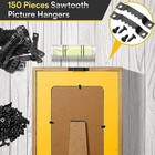 150 Pcs Small Sawtooth Picture Hangers  Black Sturdy Picture Hangers Picture 