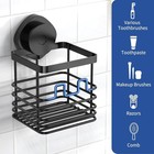 Stainless Steel Suction Cup Toothbrush Holder With Razor Holder  No-drill Wall