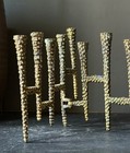 Vintage Mcm Brutalist Brass Folding Menorah Hanukkah Candlestick Wainberg Style