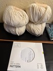 Stitch   Story Knitting Kit Luca Pom Hat   Ivory Chunky Merino Wool Easy New