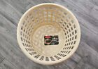 Vintage Rubbermaid 2966 Beige Round Large Weave Heavy Duty Laundry Basket 20 