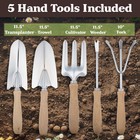 Garden Tools Set Folding Stool With 250lb Cap  7 Pocket Bag  5 Gardening Tools