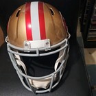San Francisco 49ers Metallic Gold Full Face Football Helmet W  Gray Mask Strap