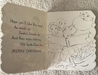 Unused Christmas Santa Boy Girl Sing Dog Vtg Greeting Card 1950s 1960s Sunshine