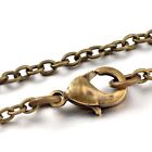 Rustic Antique Brass Bronze Color Cable Chain Necklace 18  Long 3x2mm Links