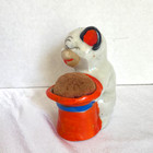 Vintage Pin Cushion Winking Puppy Dog Figurine  3 5 8  Tall 1950s Made In Japan