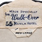 Vtg Filipino Barong Tagalog Walk-over Manila Hotel Embroidered Formal Shirt
