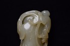 Natural Chinese Jade Hand Carved Polished Figurine Dragon Decor Auspiciousness
