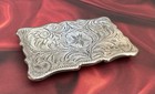 Vintage Frontier Old Western American Hand Engraved Sterling Silver Belt Buckle
