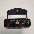 Beaded Lipstick Case Holder W  Mirror   Snap Closure Vintage Multi-colored Nice 