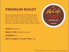 Mccaf   Premium Roast Coffee  Medium Roast  96 Count  Free Shipping