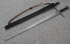 40    Medieval Longsword One Handed Full Tang Leather Handle Handforged Scabbard