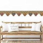 Scalloped Hearts On Rustic Wood Brown With Berries Wallpaper Border - New