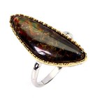925 Sterling Silver Ring Fancy Ammolite 10ct Handmade Gemstone Jewelry Size 7 5