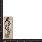 Native American Indian Rubber Stamp  Southwest Maiden Lady Dress Hair Feather Wm