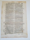 Biblia Vulgate Bible Leaf - Printed In 1700s Latin Bible Antique Book Leaf