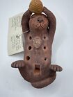 4  Sea Otter Clay Terra Cotta Hand Animal Flute U s a  Doris Trojcak New Nwt