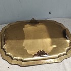 Brass Serving Tray  Rectangle  Scalloped Edge 