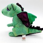Ty Beanie Boos Cinder Dragon Plush Stuffed Animal Green Purple Big Eyes With Tag