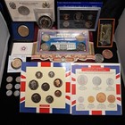 Junk Drawer Estate Sale Coin Lot Proof Set Eagle Lighter 90  Silver Half Dollars