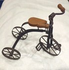 Iron   Wood Tricycle Toy Decor 9  Tall 12  Long Ex Condition Nice Detail Antique