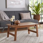 Wood Rectangle Coffee Table Walnut Finish Indoor Storage Living Room Furniture