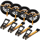 4pc Car Tie Down Strap With Flat Hook Car Trailer Hauler Ratchet Strap 2 x10  5 