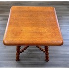 Vtg Oak Barley Twist Table Jacobean Revival Square End Table 29 x29  Solid Oak