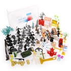 106-piece Portable Sand Tray Therapy Kit - Professional Miniatures Set For Play
