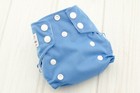 Newborn Cloth Diaper Cover  Light Blue   White Snaps  Waterproof Baby Diaper Ai2