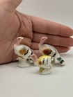 Vintsge Bone China Turkey Bird Dollhouse Miniature Animal Figurines    