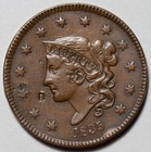 1835 Coronet Head Large Cent - Damage - Us 1c Copper Coin