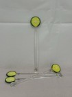 Vintage Hand Blown Glass Lime Citrus Drink Stirrers Cocktail Swizzle Sticks-set4