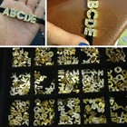 52pc A-z  2 Each  Alphabet Gold Tone Letter Slider Charm 8mm  usa Seller 